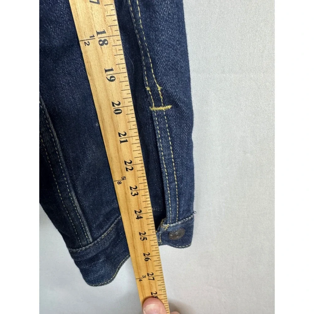 Levis Mens Type 3 Sherpa‎ Trucker Jacket Dark Wash Indigo Denim Large 16365-0075